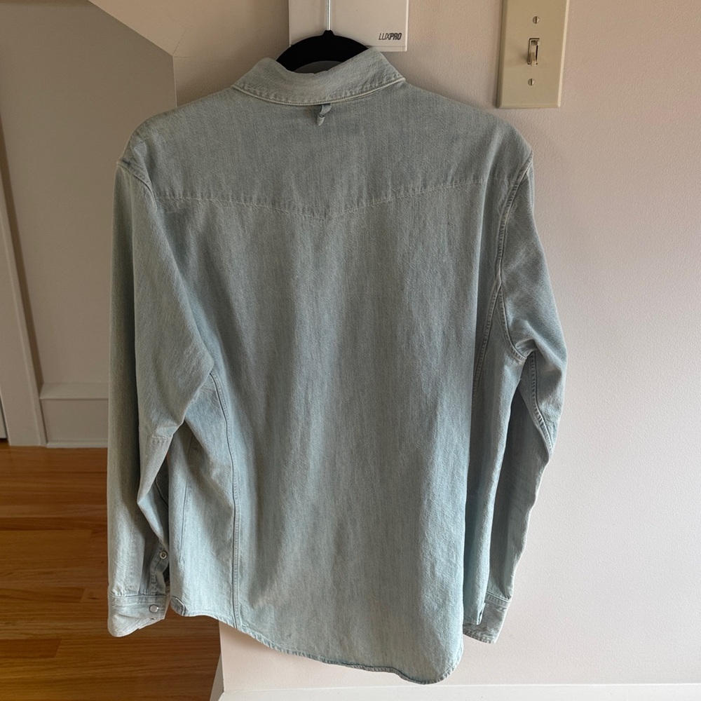 Rag & Bone Light Blue Denim Button-Down Western Shirt - Picture 4 of 4